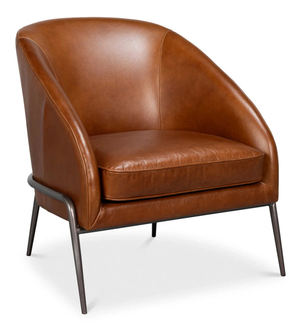 Simmons Modern Elegance Havana Brown Leather Chair