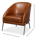 Simmons Modern Elegance Havana Brown Leather Chair