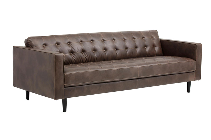 Donnie Leather Upholstered Classic Sofa