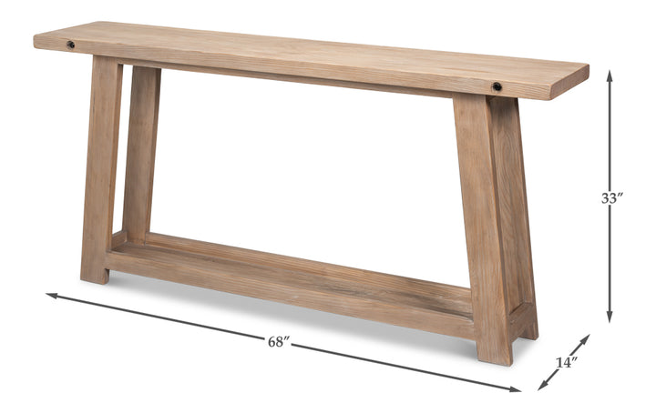Farmhouse Wooden Rectangular Console Table - LOOMLAN