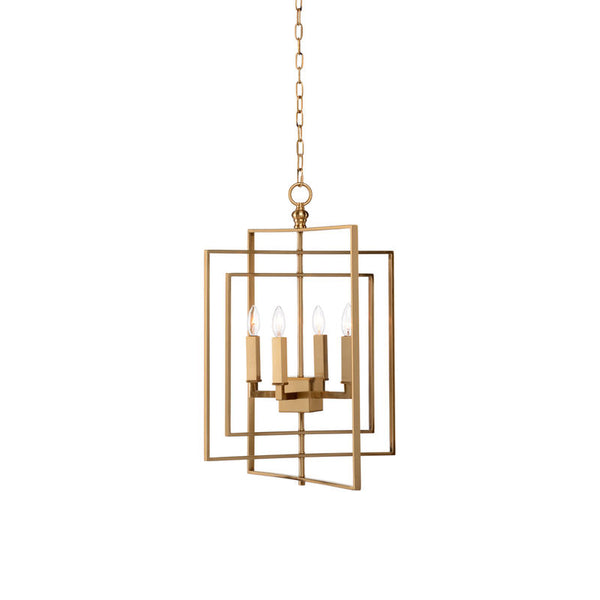 Cube Modern Iron And Brass Made Chandelier