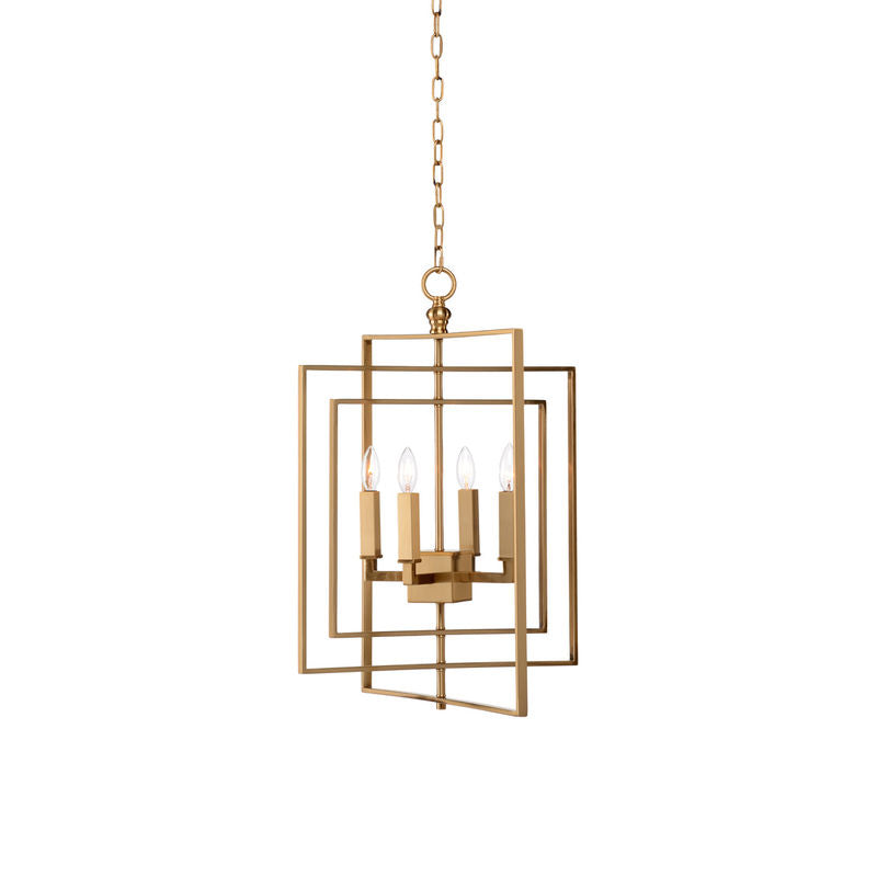 Cube Modern Iron And Brass Made Chandelier