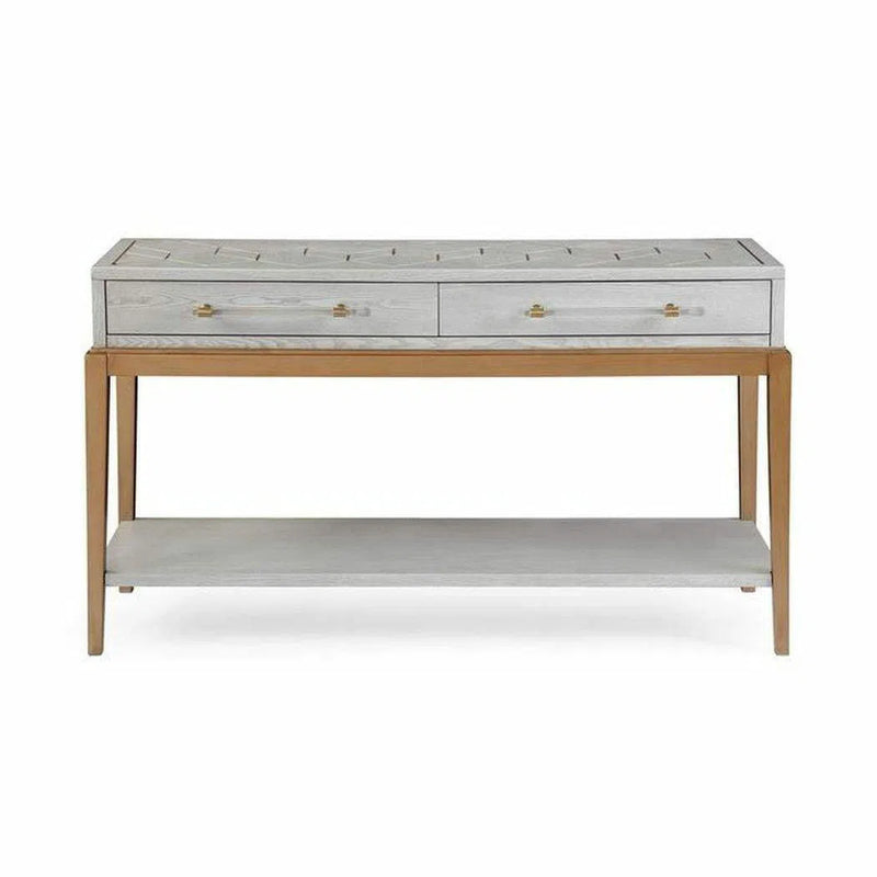 55" Grey Console Table With Drawers and Storage Shelf Console Tables LOOMLAN By Bassett Mirror
