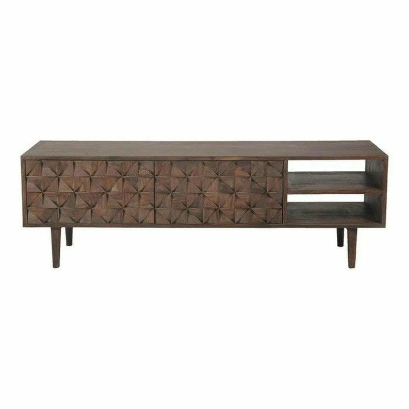 55 Inch Entertainment Unit Brown Mid-Century Modern TV Stands & Media Centers LOOMLAN By Moe's Home