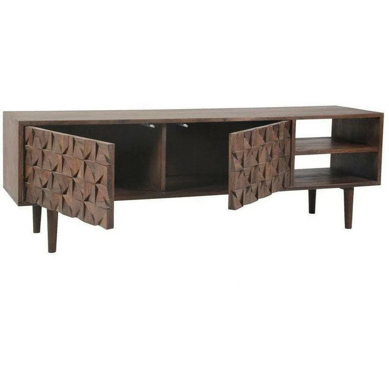 55 Inch Entertainment Unit Brown Mid-Century Modern TV Stands & Media Centers LOOMLAN By Moe's Home