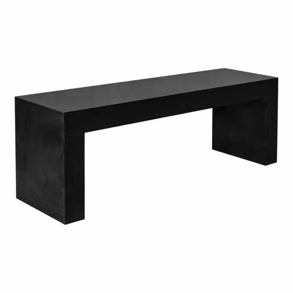 55 Inch Outdoor Bench Black Contemporary-Outdoor Benches-Moe's Home-LOOMLAN