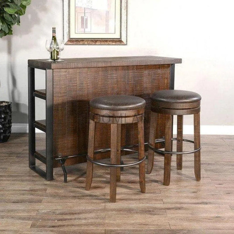 55" Rustic Mancave Game Room Wood Home Bar Island Serving Station Home Bar Islands LOOMLAN By Sunny D