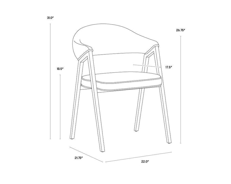 Burgos Fabric Upholstered Dining Armchair