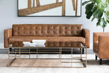 Donnie Leather Upholstered Classic Sofa