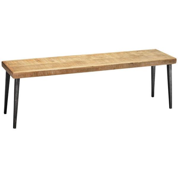 57" Wood Top Metal Base Dining Bench Dining Benches LOOMLAN By Jamie Young