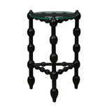 Marcos Glass Topped Wooden Round End Table