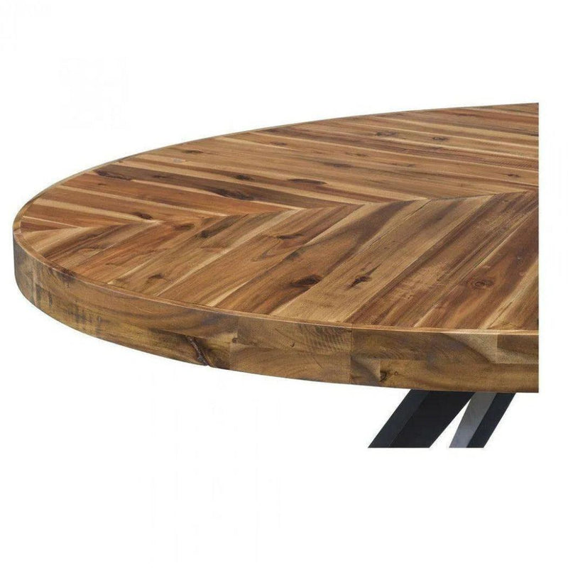 58 Inch Oval Coffee Table Brown Rustic - LOOMLAN - Moe's Home - Coffee Tables