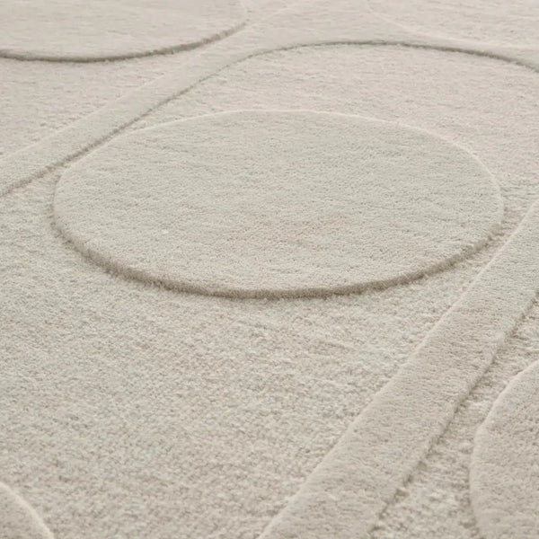 Orb Alliance White Wool Area Rug By Linie Design