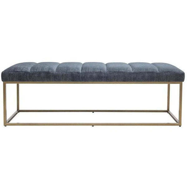 59 Inch Bench Blue Retro Bedroom Benches LOOMLAN By Moe's Home