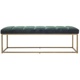 59 Inch Bench Dark Green Velvet Retro