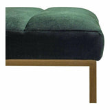 59 Inch Bench Dark Green Velvet Retro