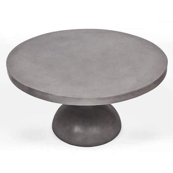 59" Spindle Reinforced Concrete Round Dining Table-Outdoor Dining Tables-Urbia-LOOMLAN