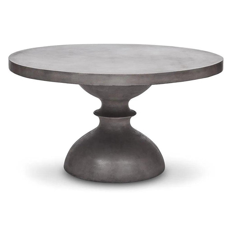 59" Spindle Reinforced Concrete Round Dining Table-Outdoor Dining Tables-Urbia-LOOMLAN