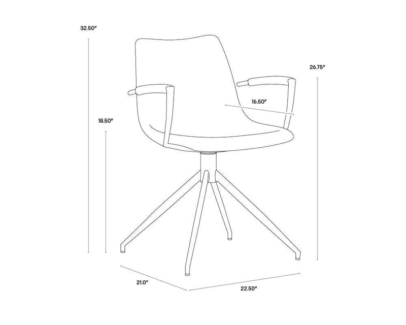 Andres Fabric Upholstered Swivel Dining Armchair