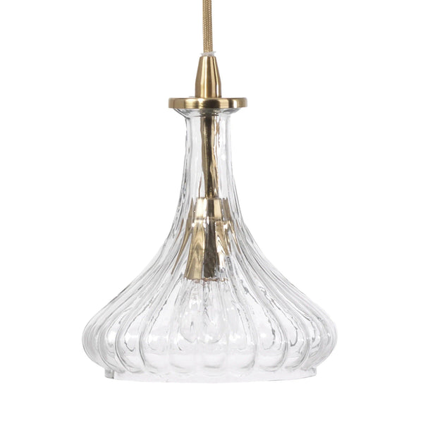 Clear Textured Glass Isabella Carafe Pendant