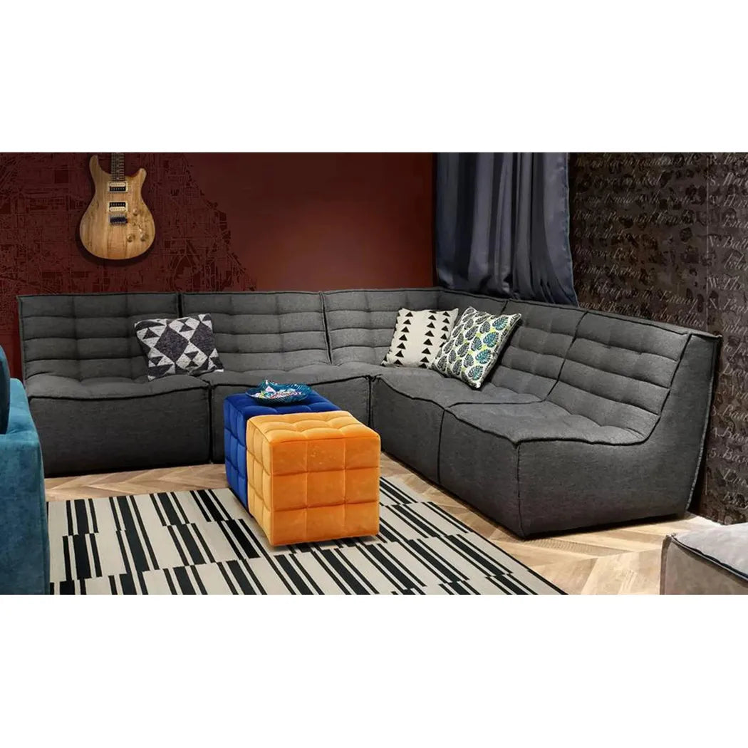 5PC Corner Modular Sectional In Grey