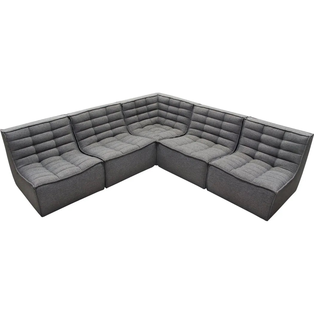 5PC Corner Modular Sectional In Grey