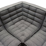 5PC Corner Modular Sectional Scooped Seat in Grey Fabric Modular Sofas LOOMLAN By Diamond Sofa