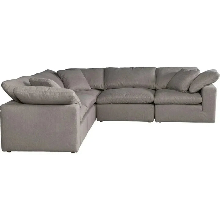 5PC Stain Resistant Grey Large Classic Modular-Modular Sofas-Moe's Home-LOOMLAN