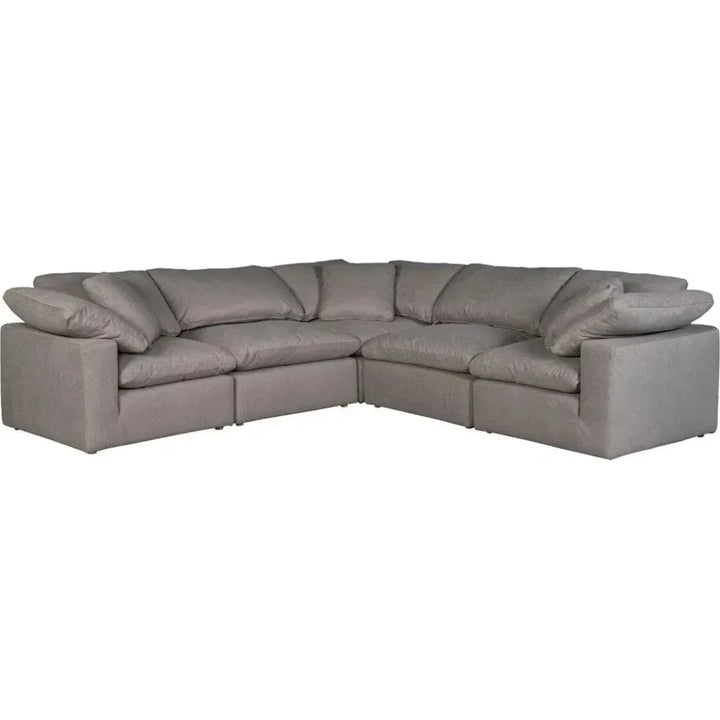 5PC Stain Resistant Grey Large Classic Modular-Modular Sofas-Moe's Home-LOOMLAN
