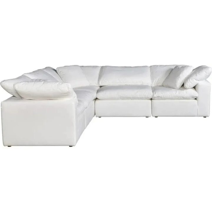 5PC Stain Resistant White Large Classic Modular-Modular Sofas-Moe's Home-LOOMLAN