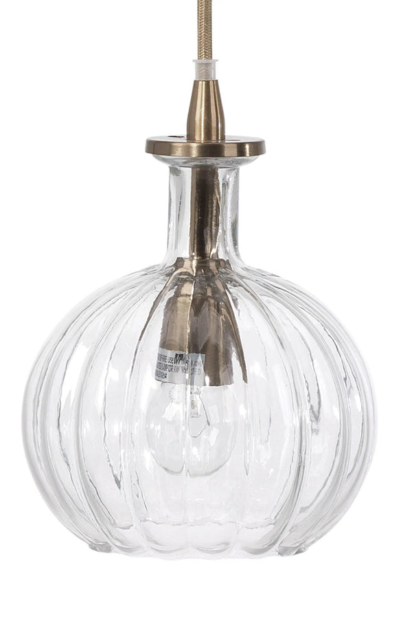 Clear Textured Glass Sophia Carafe Pendant