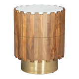 Bombay Natural Wood Round Side Table