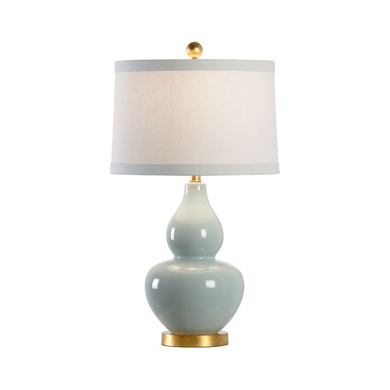 Gourd Ceramic With Antique Gold Accent Base Table Lamp