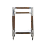 Rustic Glam Wood Frame Bar Cart-Home Bar Carts-Wildwood-LOOMLAN