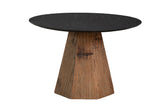 Phoebe Black Marble Topped Round Dining Table