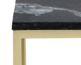 Amell Steel Framed Marble Rectangular End Table