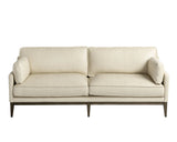 Mackenzie Sofa Astoria Cream Leather With Wood Legs