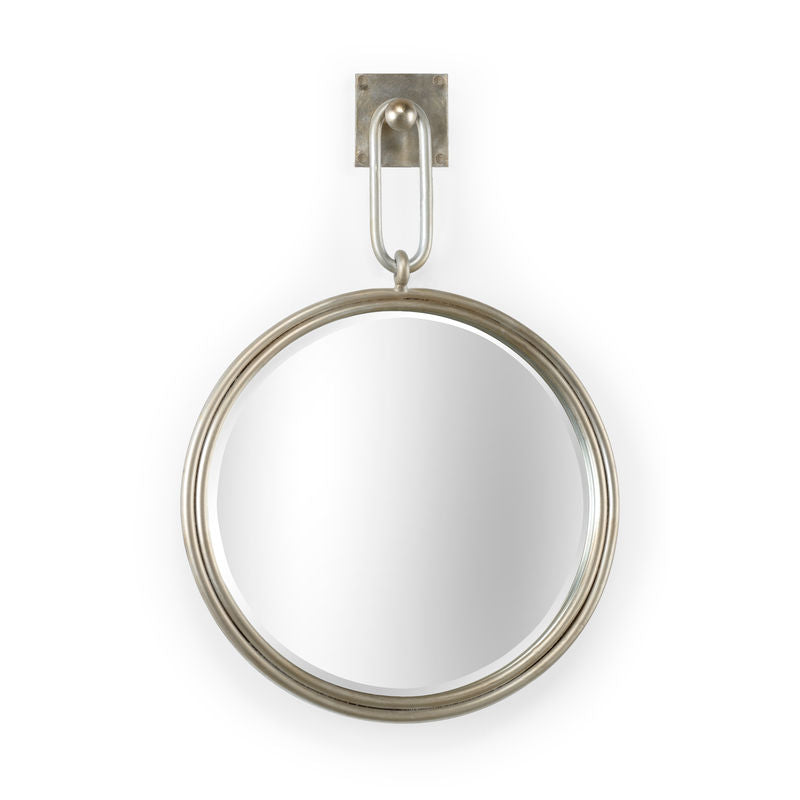 Grenada Classic Circular Iron Framed Wall Mirror-Wall Mirrors-Wildwood-Silver-LOOMLAN