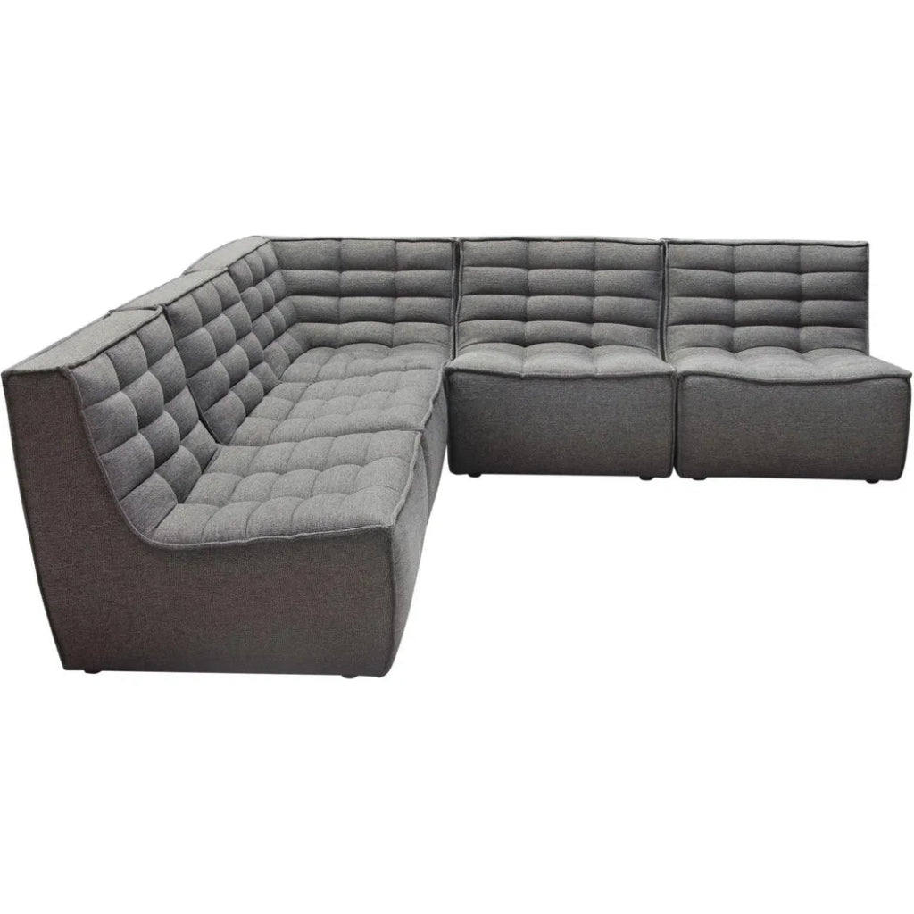 5PC Corner Modular Sectional In Grey - LOOMLAN - Diamond Sofa - Modular Sofas