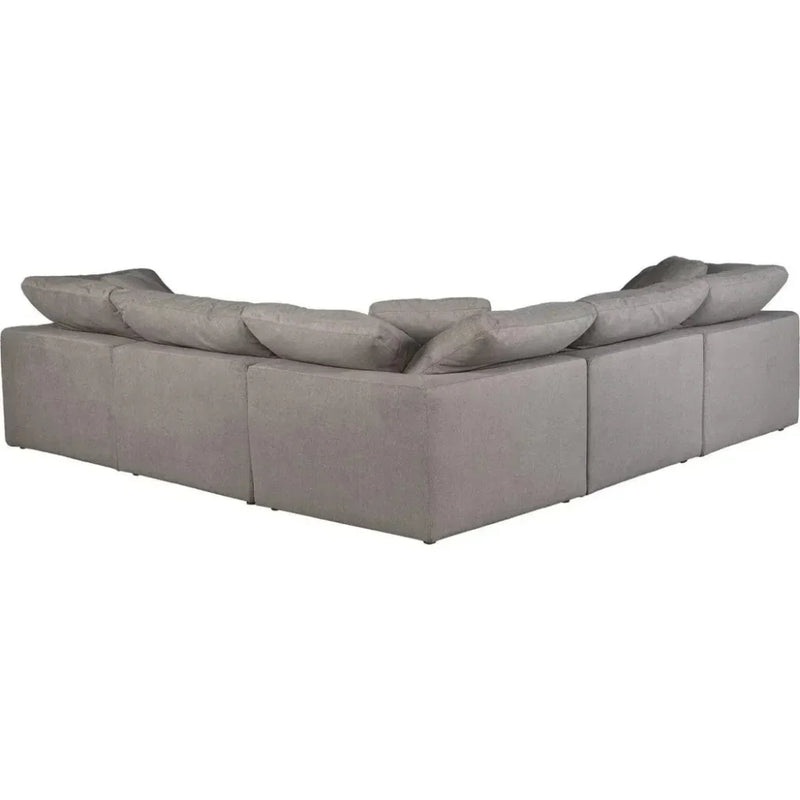 5PC Stain Resistant Grey Large Classic Modular - LOOMLAN - Moe's Home - Modular Sofas