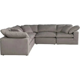 5PC Stain Resistant Grey Large Classic Modular - LOOMLAN - Moe's Home - Modular Sofas