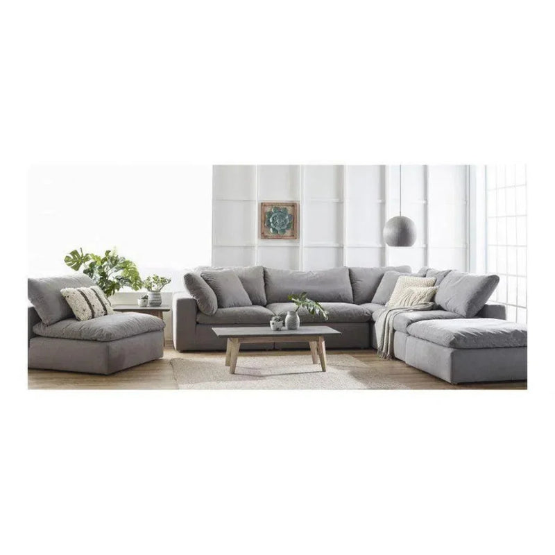 5PC Stain Resistant Grey Large Classic Modular - LOOMLAN - Moe's Home - Modular Sofas