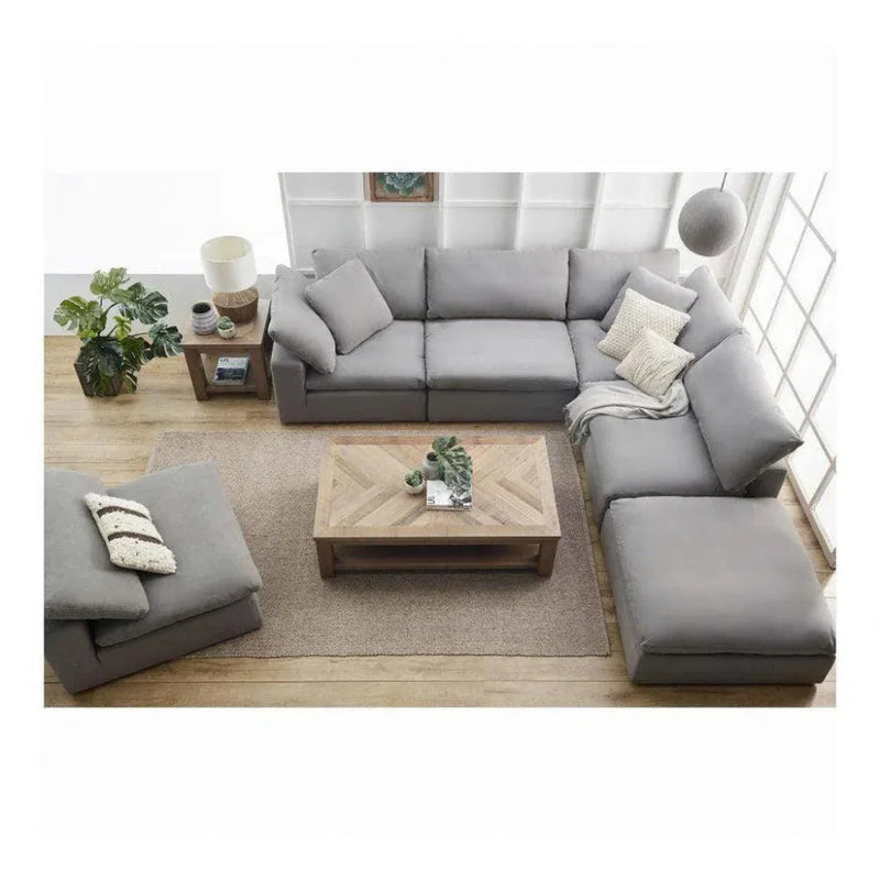 5PC Stain Resistant Grey Large Classic Modular - LOOMLAN - Moe's Home - Modular Sofas