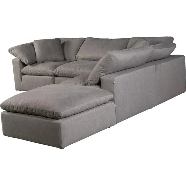 5PC Stain Resistant Terra Grey Dream Modular - LOOMLAN - Moe's Home - Modular Sofas