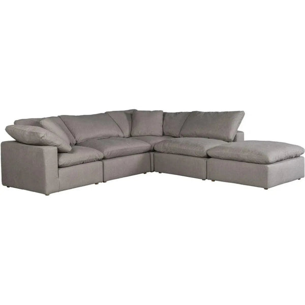 5PC Stain Resistant Terra Grey Dream Modular - LOOMLAN - Moe's Home - Modular Sofas