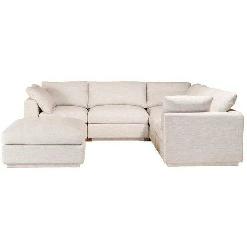 6 PC Set Taupe Linen Signature Modular Sofa