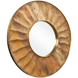 Warren Natural Wood Framed Round Wall Mirror