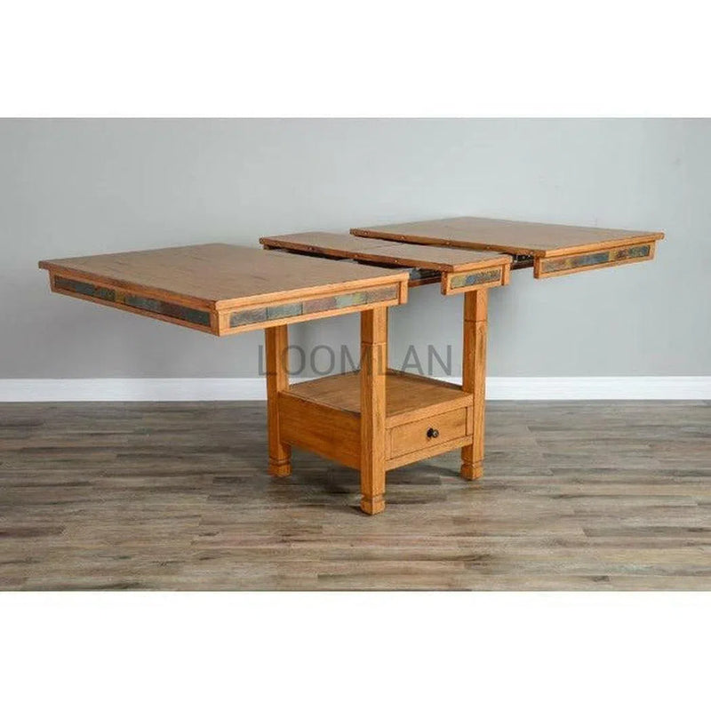 60-72" Adjustable Height and Extendable Wood Dining Table Counter Tables LOOMLAN By Sunny D