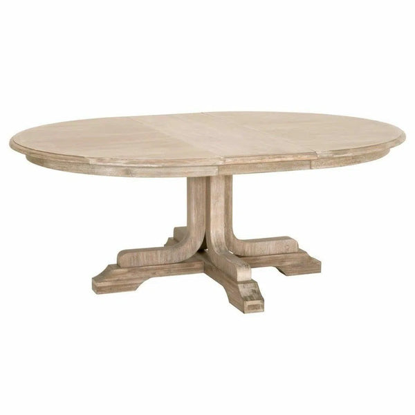 60-77" Round to Oval Extendable Dining Table Solid Wood Dining Tables LOOMLAN By Essentials For Living