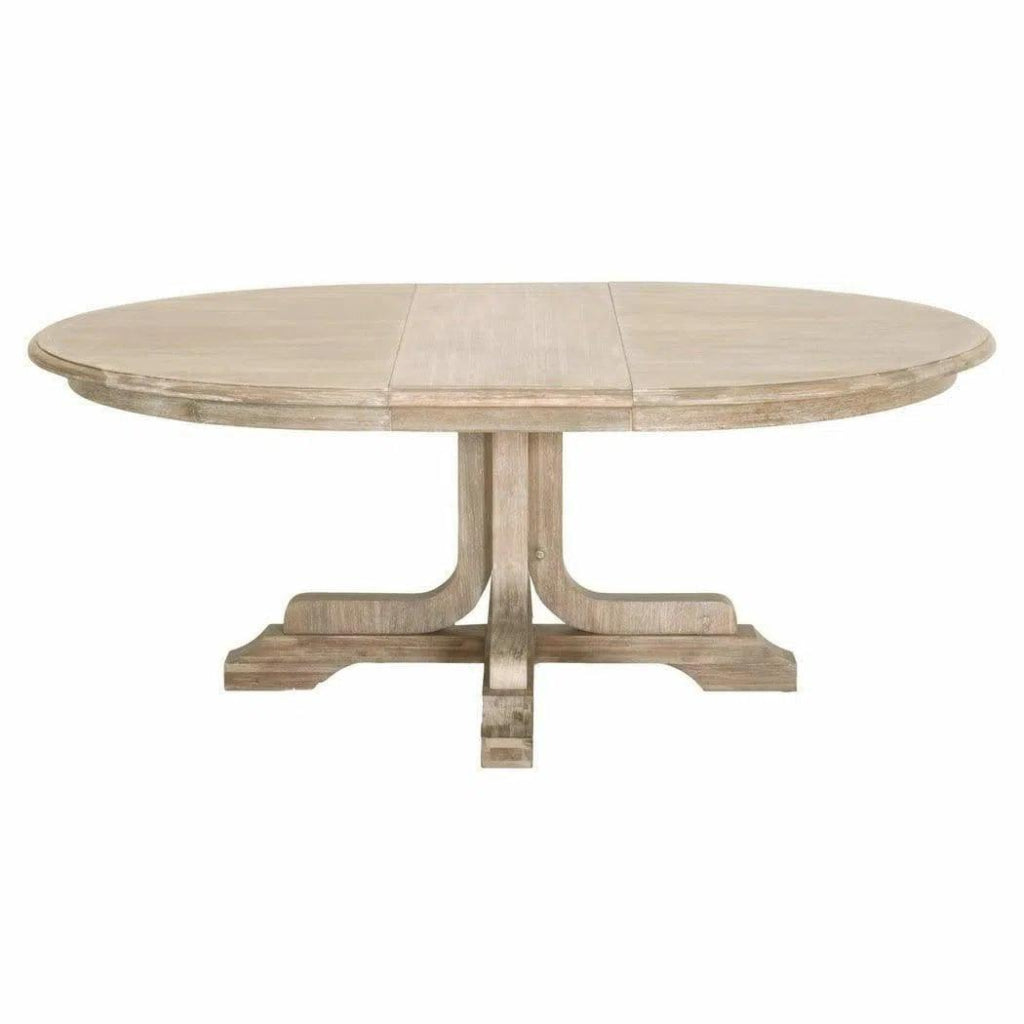 60 - 77" Round to Oval Extendable Dining Table Solid Wood - LOOMLAN - Essentials For Living - Dining Tables